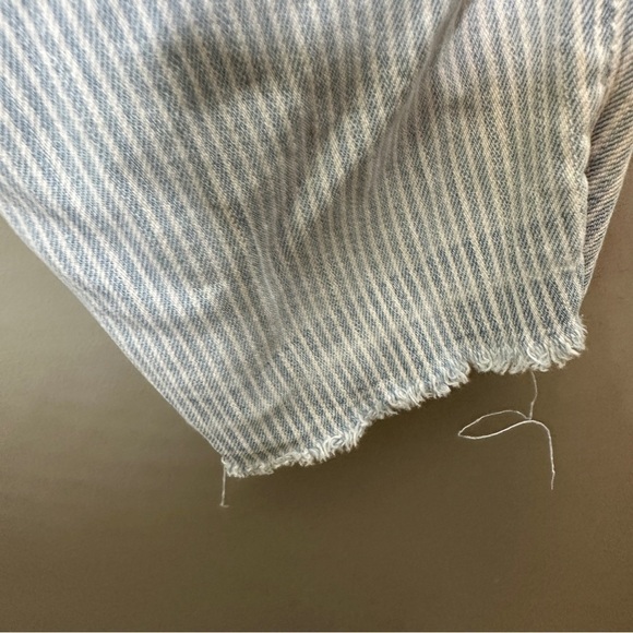 Zara basics distressed striped raw hem skinny leg jeans - Picture 9 of 10